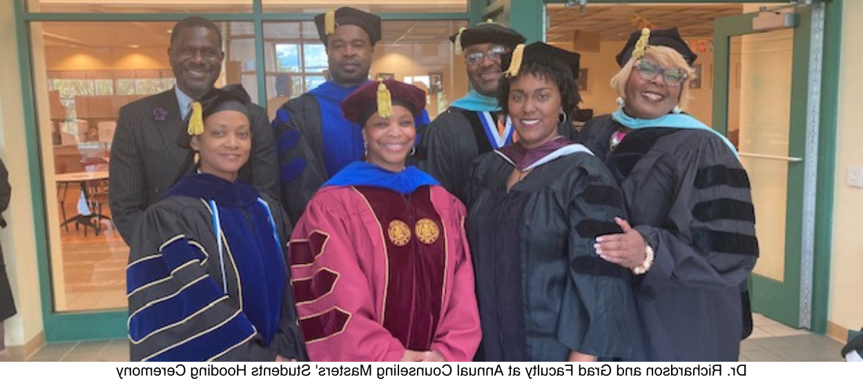 Dr. Richardson and Grad Faculty at Annual Counseling Masters' Students Hooding Ceremony